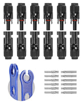 BougeRV solar connectors 6-pair set for secure, tool-free panel wiring.