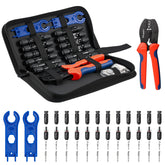 BougeRV Solar Crimper Tool Kit close-up of precise crimp jaws for 14-10 AWG cables.