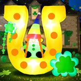 Boveco gnome on a horseshoe arch adds festive yard charm with bright LED glow.