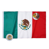 Bradford Mexican flag embroidery detail outdoors shows durable stitching.