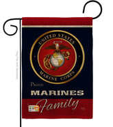 Breeze Decor Marines Proudly Family Burlap flag, durable outdoor garden decor