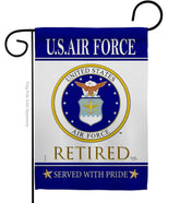 Breeze Decor US Air Force Retired garden flag front view for outdoor display