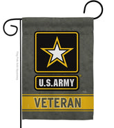 Breeze Decor US Army Veteran garden flag front view for porch display