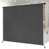 Breezombra 8w8h gray patio shade roll-up provides UV protection and privacy for outdoor spaces.