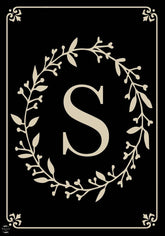 Briarwood Lane Classic Monogram S Garden Flag front view highlighting durable all-weather fabric