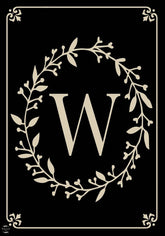 Briarwood Lane Classic Monogram W Garden Flag front view shows vibrant artwork and curb appeal