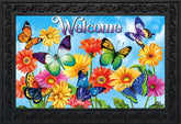 Briarwood Lane Fluttering Butterflies Spring Doormat greets guests with vibrant color and durability.