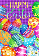 Briarwood Lane Painted Easter Eggs garden flag with bright Easter egg artwork for seasonal curb appeal.