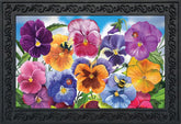 Briarwood Lane pansies spring doormat—vibrant welcome art for entryways.