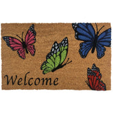 Briarwood Lane Welcome Butterflies Doormat with vivid artwork for curb appeal.