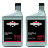 Briggs and Stratton 100074 oil bottle pack two for quick engine lubrication.