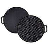 Brightalk reversible 12-inch grill top view for versatile cooking.