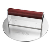 Brigii smash burger press with stainless base for even sear and uniform patties
