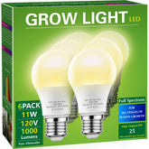 Briignite full-spectrum grow light bulb provides natural white illumination for indoor plants.