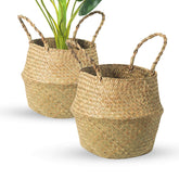 BrilliantJo Seagrass Belly Basket top opening 24cm for plant display