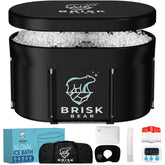 Brisk Bear XL Oval Ice Bath Tub with cover protects during storage.