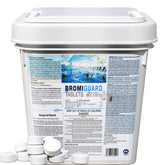 BROMIGUARD 1-inch bromine tablets packaging for spa and pool sanitation.