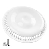 BROQIXIN white drain cover close-up highlighting anti-vortex safety design.