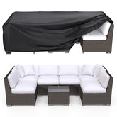 BROSYDA patio cover 124l-71w-29h protecting a sectional sofa outdoors.
