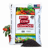 BRUT WORM FARMS Brut Cow Compost bag front boosts nutrient-rich garden soil