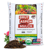 BRUT WORM FARMS Brut Organic Aspen Mulch 10 qt bag on display for moisture retention.