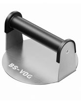 BS-VOG burger press in stainless steel for uniform 6-inch patties and easy release.