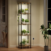 Bstrip Plant Stand with Grow Light 66-Inch showcasing vertical greenery and integrated lighting.