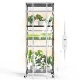 Bstrip indoor greenhouse with grow light for steady seedling growth and warmth.