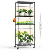 Bstrip plant shelf with grow light shows a sturdy four-tier setup ideal for seedling care