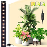 The Bstrip standing grow light front view shows a compact base with tall reach, ideal for taller plants.