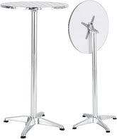 BTEXPERT aluminum round table top with flip mechanism for flexible seating.