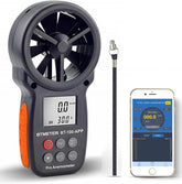 BTMETER BT-100APP anemometer wind speed display shows precise readings on the go.