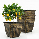 BTPLASTIK 14inch vintage square planter with outer view, ideal for outdoor patios.