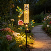 BUARO8AGA hummingbird rain gauge with LED lights decorates outdoor space