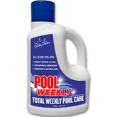 BubbyShine 4-in-1 weekly pool treatment pouring for crisp clarity