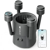 BUBLUE F10 pool surface skimmer robot captures leaves and debris.