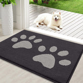 Buganda dog door mat with muddy-paws focus traps moisture near entryways.