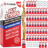 BugBane fly strips indoor 48-pack ready to hang and trap flies in kitchens.