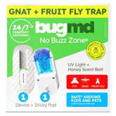 BugMD No Buzz Zone trap in action catching fruit flies indoors
