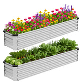 Bujijun galvanized metal garden bed with open-bottom design improves drainage for healthy roots.