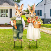 Bunny Chorus large metal Easter bunny yard decor for front yard display