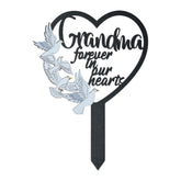 BUoonyer stake gravesite decoration with dove and heart for durable outdoor memorials.