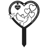 BUoonyer stake grave marker with dove and heart design, ideal for lasting outdoor display.
