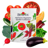 Burpee Heirloom Collection seed pack laid out for planning a diverse home garden