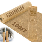 Buryeah burlap roll closeup weave shows natural texture for durable garden covering.