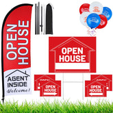 Buryeah open house flag kit with pole for quick outdoor setup.