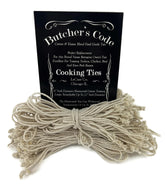 Butcher's Code rotisserie ties close-up loop detail for secure poultry trussing.