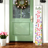 Buxjexh Hello Spring porch sign with tulips and butterflies for front porch decor