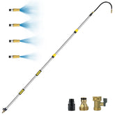 Buyplus 18ft telescopic gutter wand reaches second-story gutters from the ground, safer cleaning.