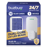 Buzbug fly trap plug-in indoor captures gnats and fruit flies efficiently